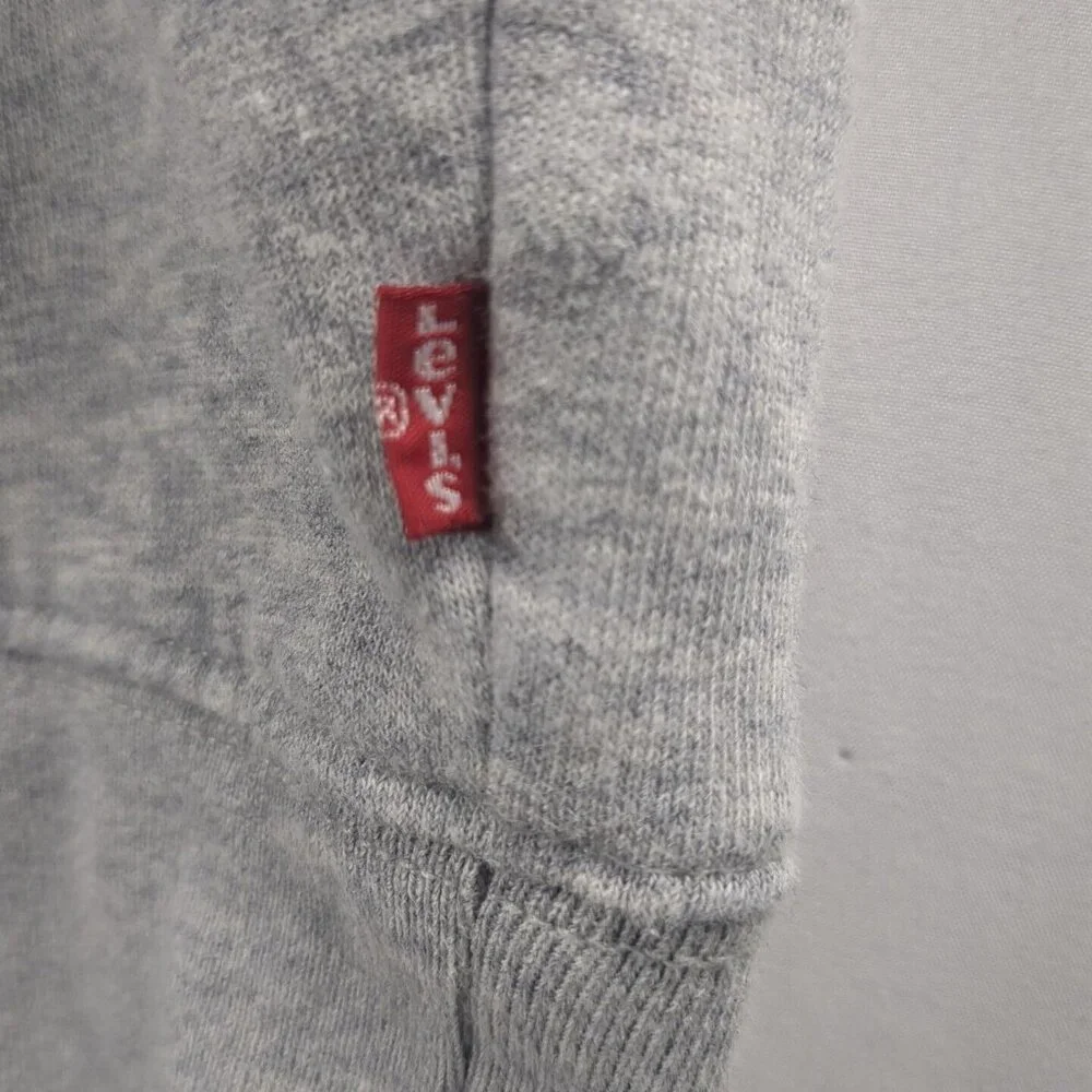 Levis Logo Spell Out Gray‎ Hoodie Mens XL Pullover Hooded Sweatshirt Standard